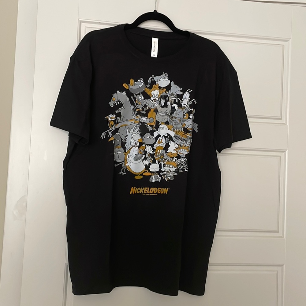 Black Oversized Old School Nickelodeon Band Tee